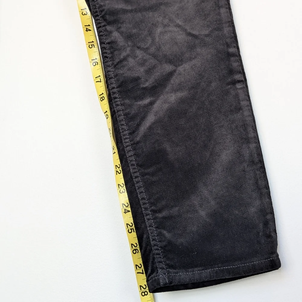 LOFT Black Velvet High Waist Skinny Pants Holiday Party Evening Slim Fit sz 12
